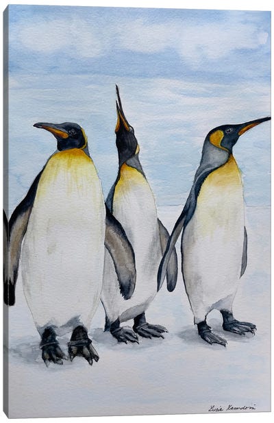 Happy Penguins Canvas Art Print - Lucia Kasardova