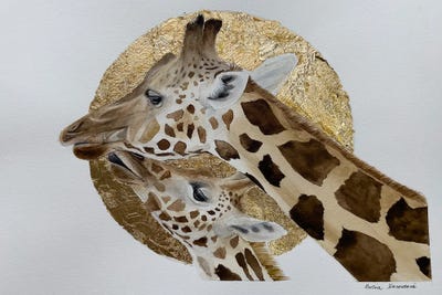 Giraffes In Love by Lucia Kasardova framed wall art