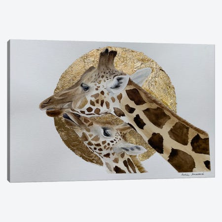 Giraffes In Love Canvas Print #KDV16} by Lucia Kasardova Canvas Print
