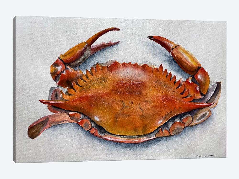 Red Crab by Lucia Kasardova 1-piece Canvas Wall Art