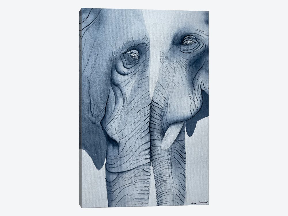 Elephant Love by Lucia Kasardova 1-piece Canvas Art