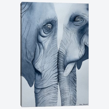 Elephant Love Canvas Print #KDV23} by Lucia Kasardova Canvas Art Print