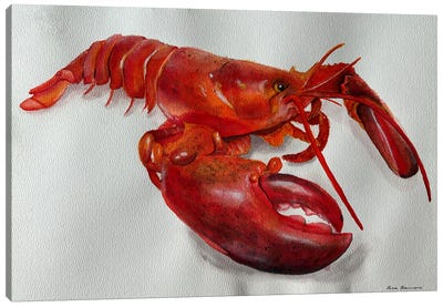 Happy Red Lobster Canvas Art Print - Lobster Art