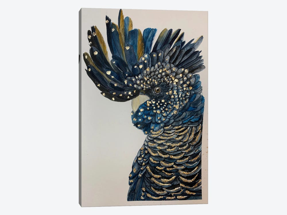 Black Blue Cockatoo by Lucia Kasardova 1-piece Canvas Art