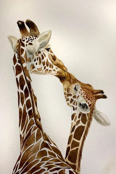 Kissing Zebras by Lucia Kasardova framed wall art