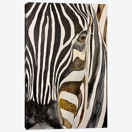 Zebra In The Sunset Canvas Print #KDV36} by Lucia Kasardova Art Print