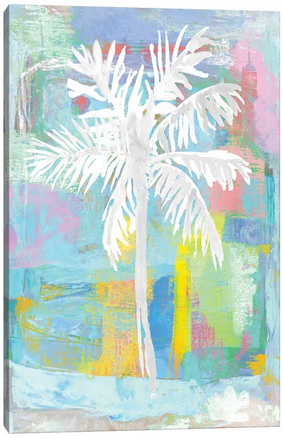 Abstract Palm - Aqua Canvas Art Print