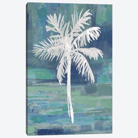 Abstract Palm - Blue I Canvas Print #KDW2} by Kristen Drew Canvas Wall Art