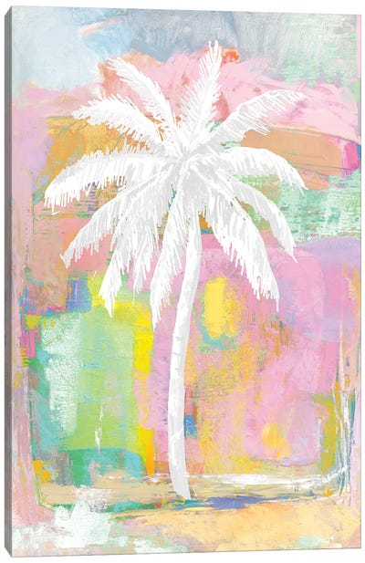 Abstract Pastel Palm Canvas Art Print