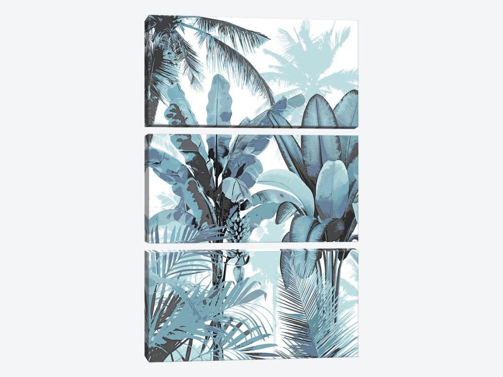 Palm Forest - Blue I by Kristen Drew 3-piece Canvas Art Print