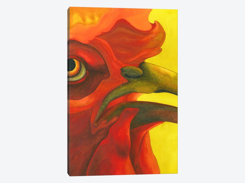 Rooster In The Fire II by Karina Danylchuk 1-piece Canvas Art Print