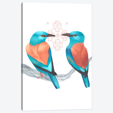 2 European Rollers Reconnect Canvas Print #KDY37} by Karina Danylchuk Canvas Art