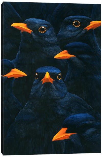 Blackbirds And Spirits Canvas Art Print - Karina Danylchuk