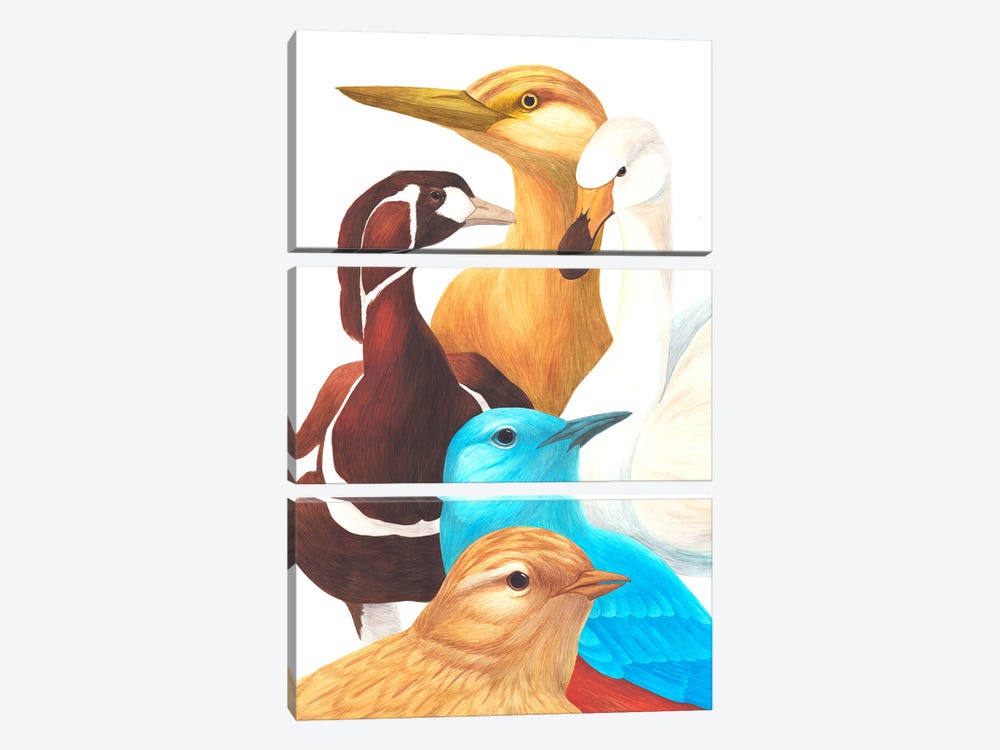 Another 5 Birds by Karina Danylchuk 3-piece Art Print