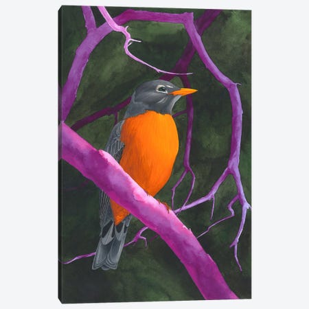 Orange Violet Bird Canvas Print #KDY52} by Karina Danylchuk Canvas Art Print