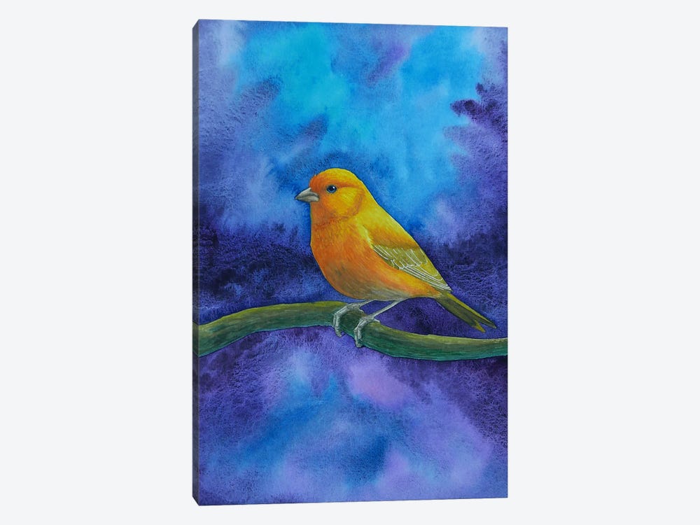 Mystic Lake And Yellow Bird by Karina Danylchuk 1-piece Art Print