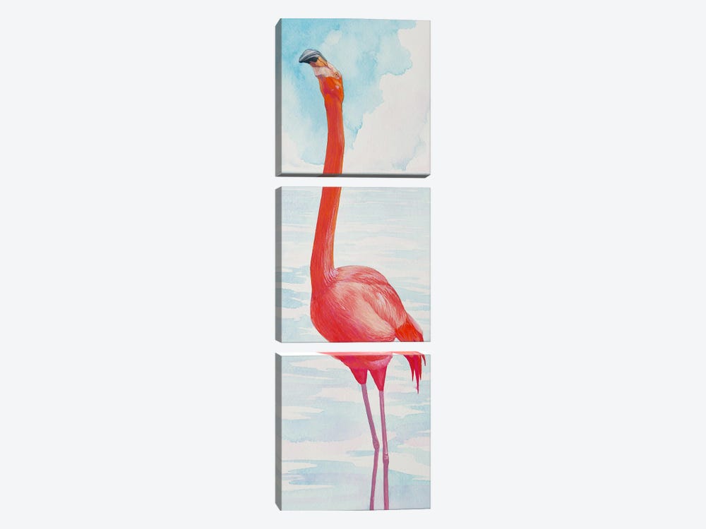 Pink Flamingo by Karina Danylchuk 3-piece Canvas Artwork