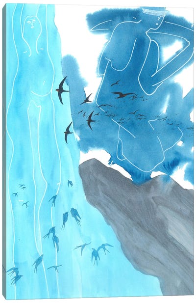 Swallows In The Alps 1974 Canvas Art Print - Karina Danylchuk