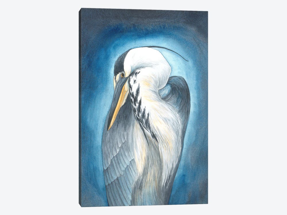 Heron In Blue by Karina Danylchuk 1-piece Canvas Art Print
