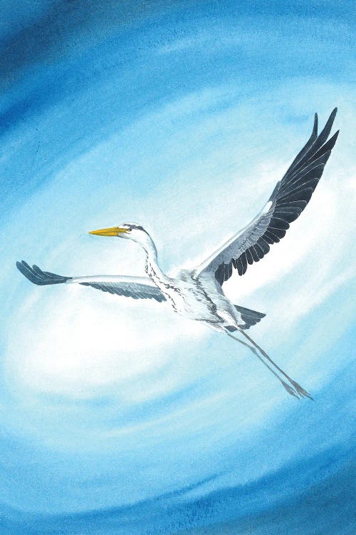 Flying Heron Cosmic by Karina Danylchuk wall art