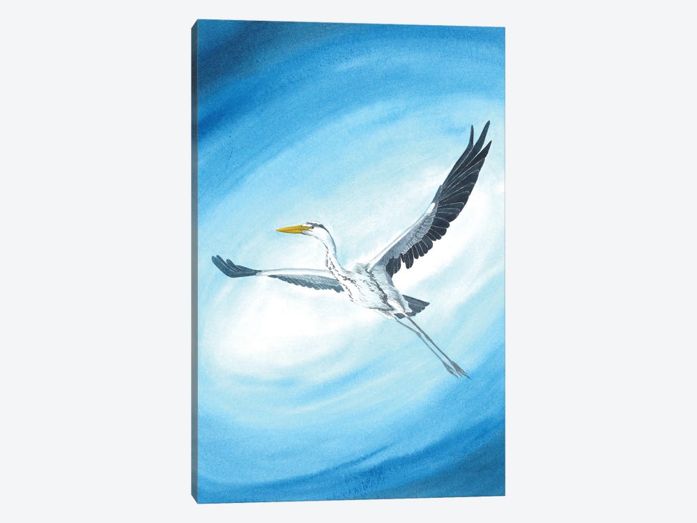 Flying Heron Cosmic by Karina Danylchuk 1-piece Canvas Art Print