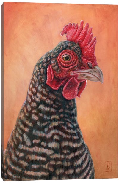 Bossy Canvas Art Print - Chicken & Rooster Art