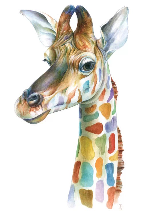 Colorful Giraffe by Brandon Keehner wall art