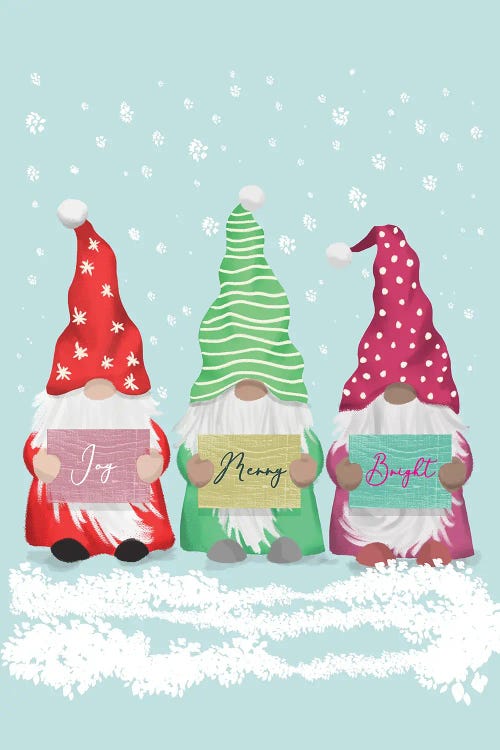 Christmas Gnomes by Kate Eldridge wall art