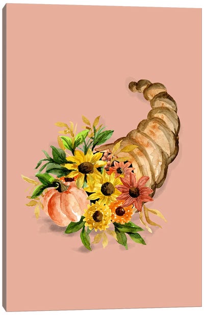 Harvest Cornucopia Canvas Art Print - Thanksgiving Art