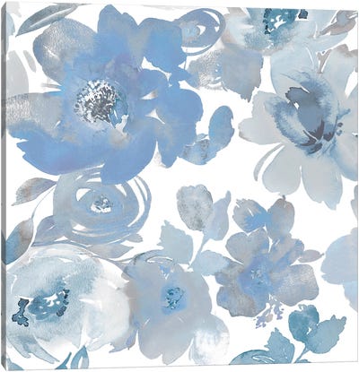 Springtime Blue and Silver I Canvas Art Print - Kelsey Morris