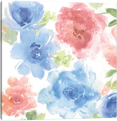 Springtime Pink and Blue I Canvas Art Print - Kelsey Morris