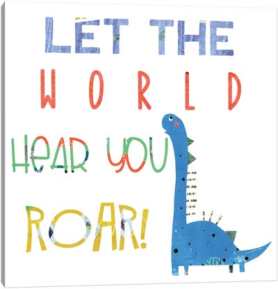 Hear You Roar Canvas Art Print - Kids Dinosaur Art