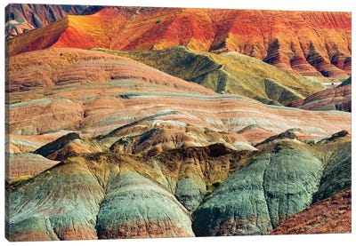 Colorful mountains in Zhangye National Geopark, Zhangye, Gansu Province, China Canvas Art Print - China Art