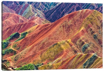Colorful mountains in Zhangye National Geopark, Zhangye, Gansu Province, China Canvas Art Print