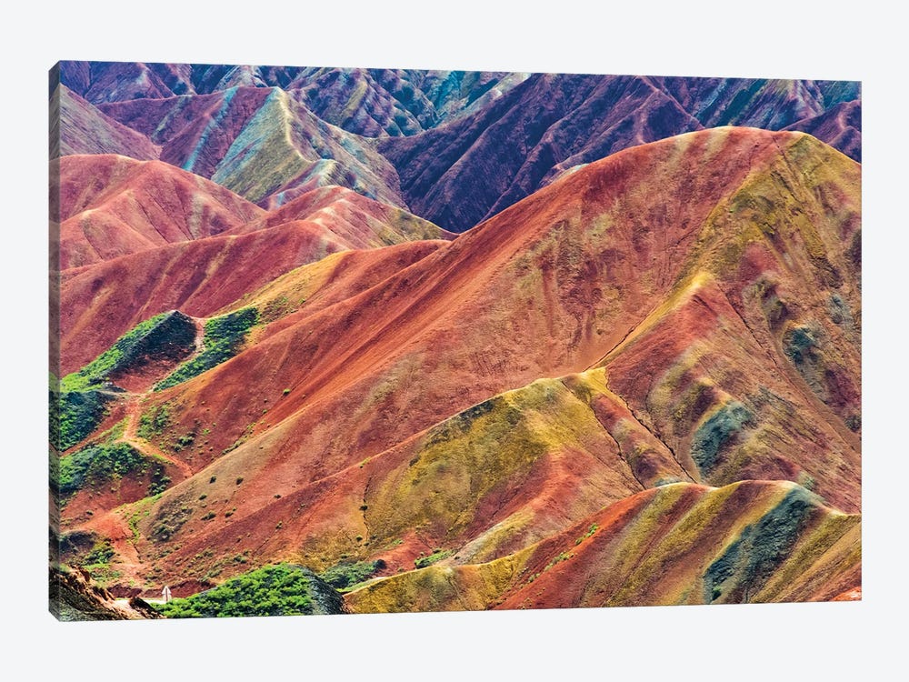 Colorful mountains in Zhangye National Geopark, Zhangye, Gansu Province, China by Keren Su 1-piece Canvas Print
