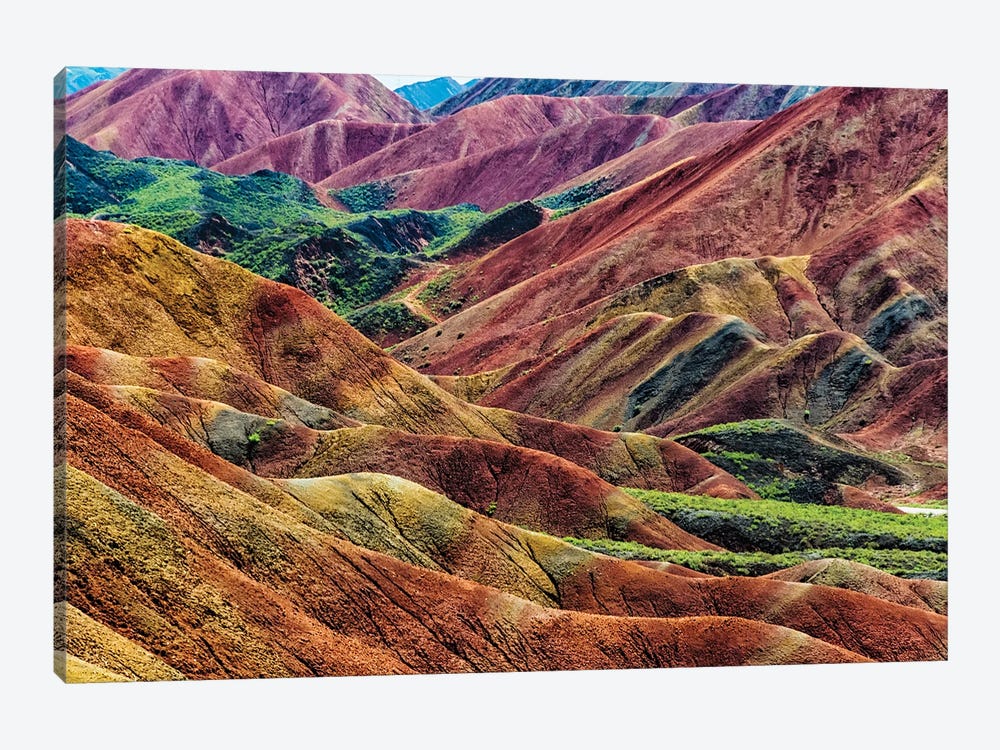 Colorful mountains in Zhangye National Geopark. Zhangye, Gansu Province, China. by Keren Su 1-piece Canvas Artwork
