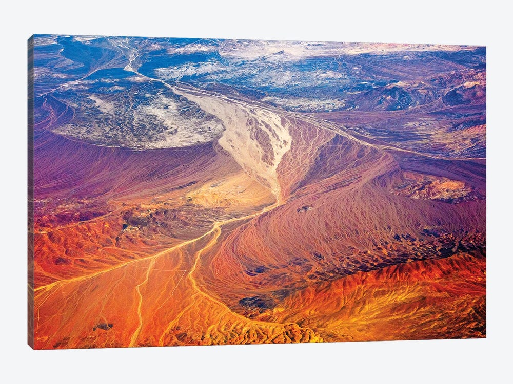 Aerial view of land pattern on Atacama Desert, Chile by Keren Su 1-piece Art Print