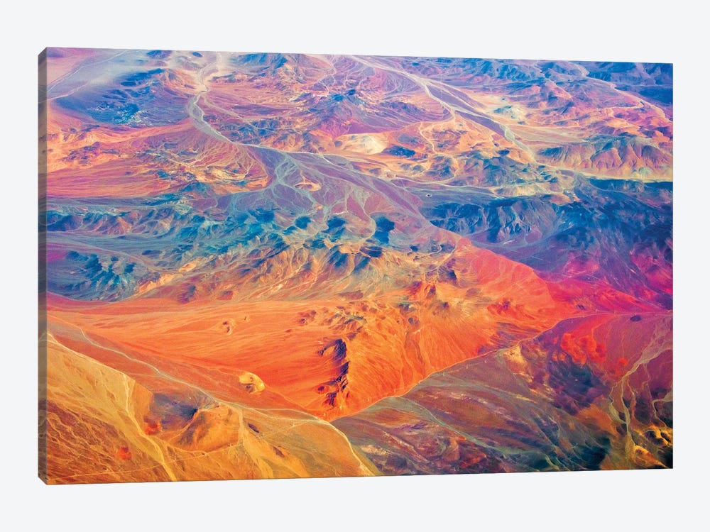 Aerial view of land pattern on Atacama Desert, Chile by Keren Su 1-piece Canvas Art