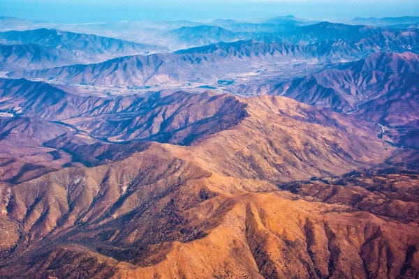 Keren Su: Aerial view of mountains, Atacama Desert, Chile by Keren Su