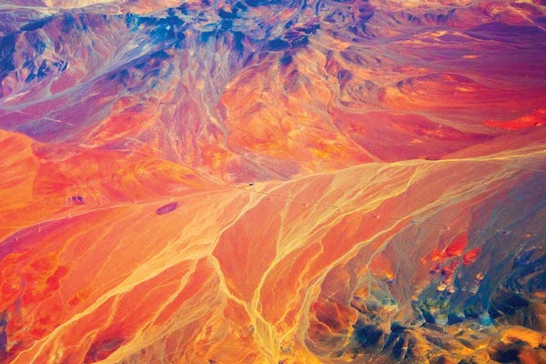 Keren Su: Aerial view of land pattern on Atacama Desert, Chile. by Keren Su