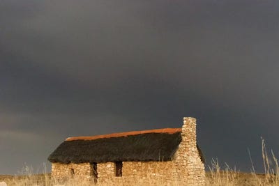 A stone house on the desert. Kgalagadi Transfrontier Park, South Africa by Keren Su art print