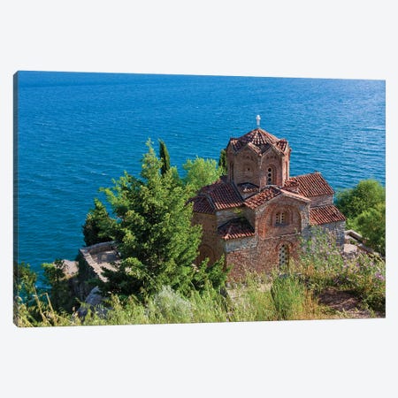 Church of St. John the Theologian at Kaneo on the shores of Lake Ohrid, Republic of Macedonia Canvas Print #KES26} by Keren Su Canvas Wall Art