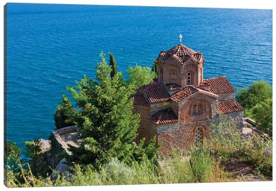 Church of St. John the Theologian at Kaneo on the shores of Lake Ohrid, Republic of Macedonia Canvas Art Print