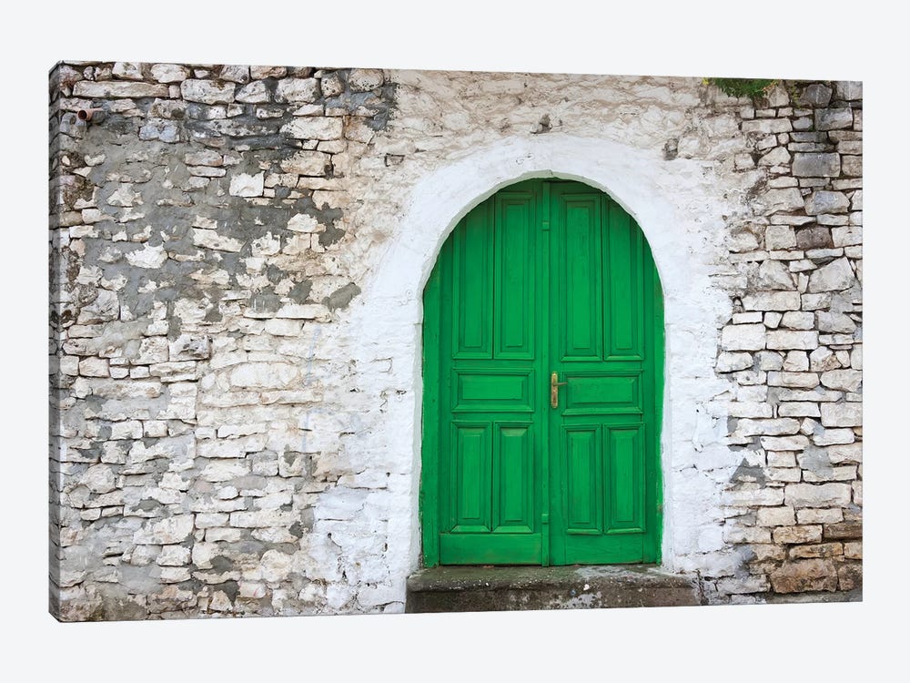 Door of an old house, Berat, Albania by Keren Su 1-piece Canvas Art