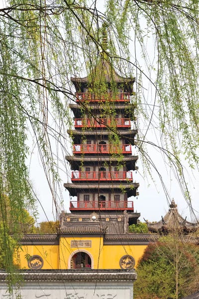 Haogu Pagoda Temple on the South Lake, Jiaxing, Zhejiang Province, China by Keren Su acrylic art print
