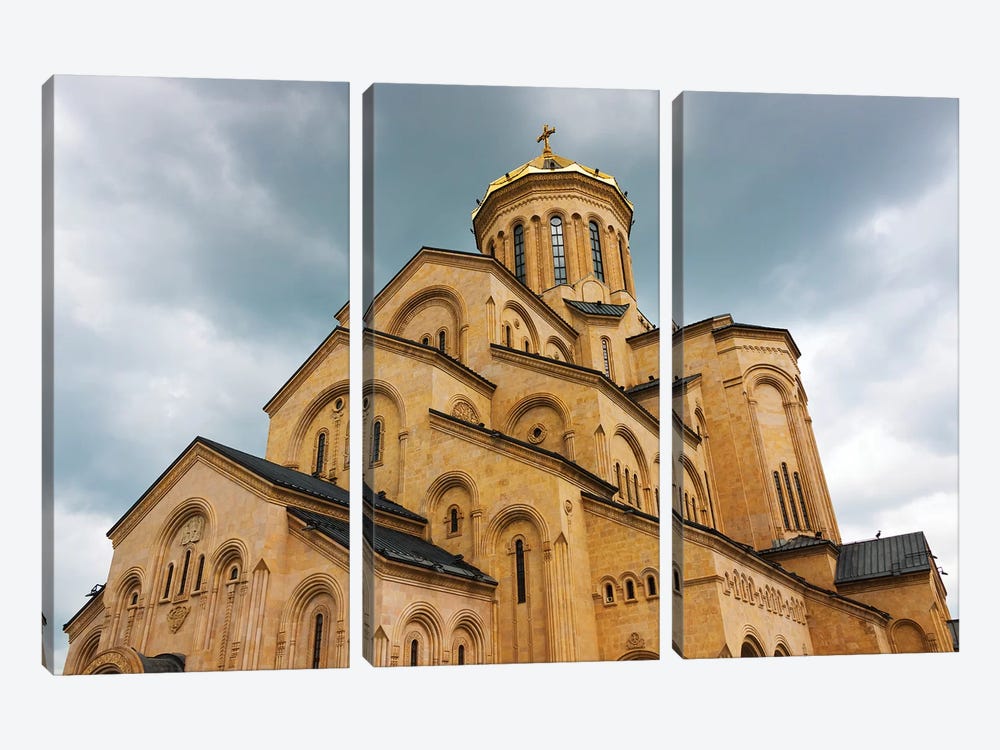 Holy Trinity Cathedral of Tbilisi, also known as Sameba, Tbilisi, Georgia by Keren Su 3-piece Canvas Wall Art