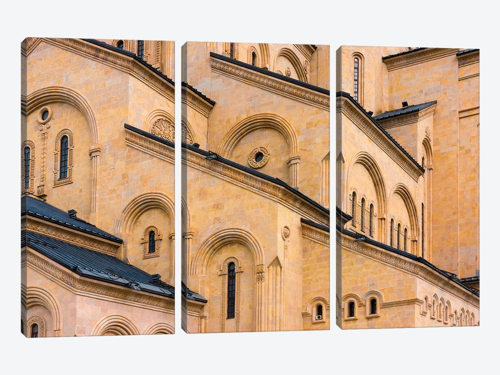 Holy Trinity Cathedral of Tbilisi, also known as Sameba. Tbilisi, Georgia. by Keren Su 3-piece Canvas Art Print