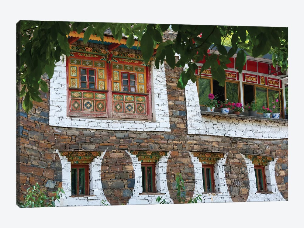 Old house in Zhuokeji Headman's Village, Ngawa Tibetan and Qiang Autonomous Prefecture, China by Keren Su 1-piece Canvas Artwork