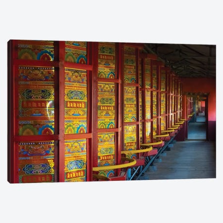 Prayer wheels in the temple, Tagong, western Sichuan, China Canvas Print #KES44} by Keren Su Canvas Wall Art
