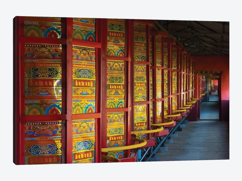 Prayer wheels in the temple, Tagong, western Sichuan, China by Keren Su 1-piece Art Print